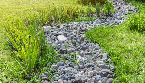 River Rock Garden Installation in Pewaukee