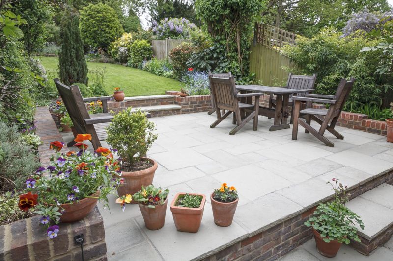 Paver patio with outdoor furniture