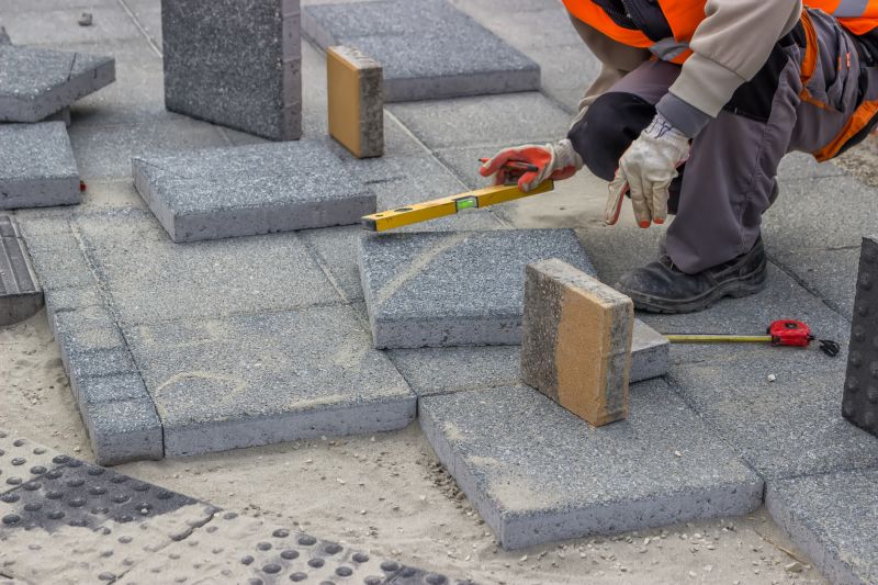 Close-up of paver joint filling