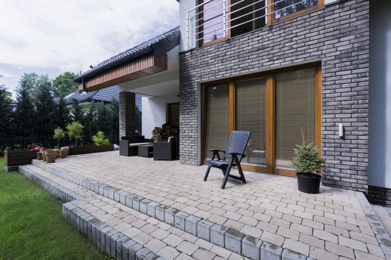 Brick paver patio with seating area